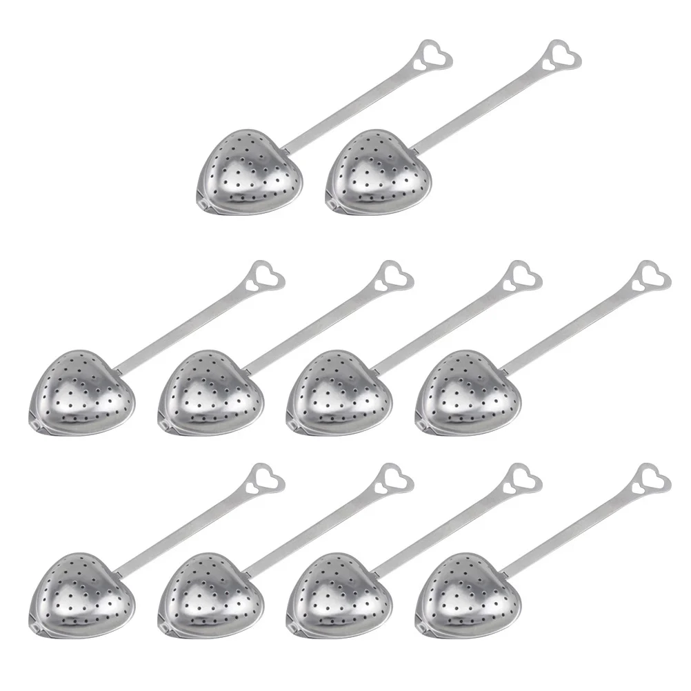 

10Pcs Stainless Steel Tea Infuser Heart Design with Tight Mesh Filter Ideal for Loose Leaf Tea and Quick Brewing