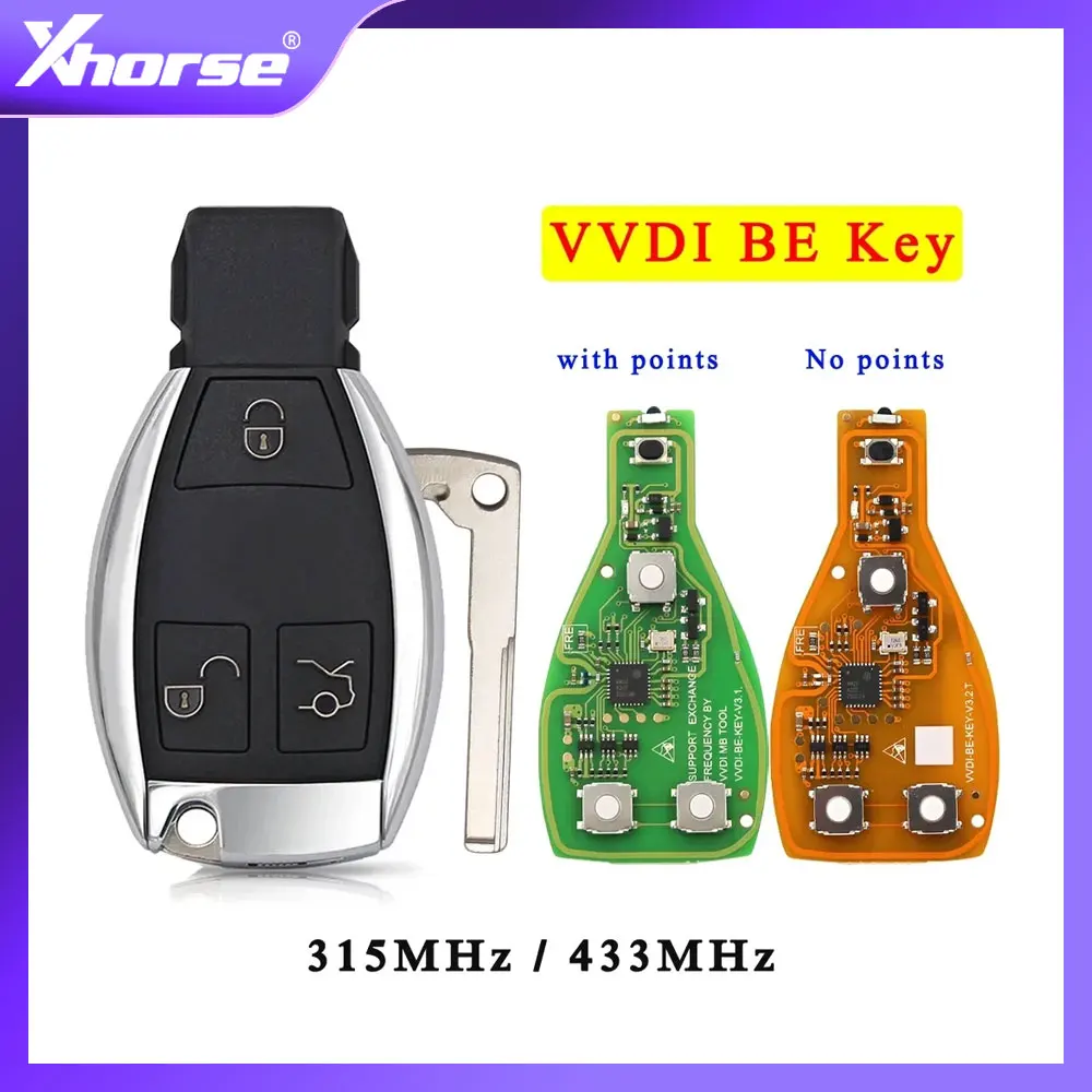 

Оригинальный смарт-ключ XHORSE VVDI BE Key Pro V3.1 PCB с чипом 315/433 МГц для Mercedes-Benz улучшенная версия