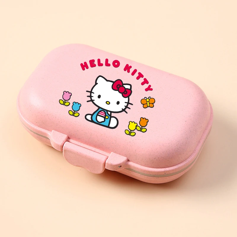 Sanrio Hello Kitty Cartoon Portable Pills Organizer Case 7 Grids Pillbox Tablet Storage Container Weekly Medicine Pill\'s Box