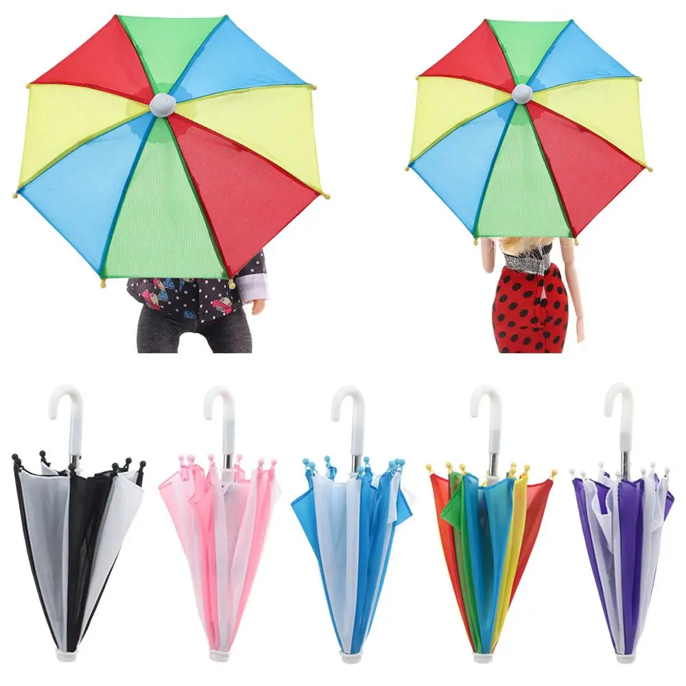 Doll House Supplies Toy Kids Gift Fit 18 Inch/43CM Doll Umbrella Color Matching Patch Mini Rain Gear Dollhouse Accessories