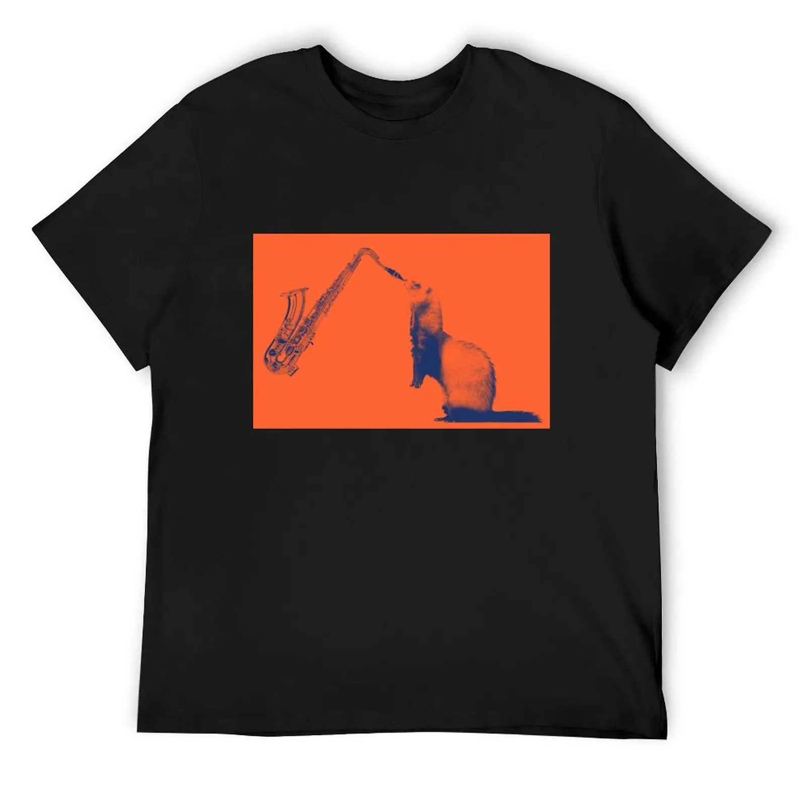 Ferret, Saxophonist in the band T-Shirt for a boy man t shirt black t shirts for men