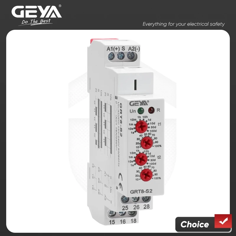 GEYA GRT8-S Asymmetric Cycle Timer Relay SPDT 220V 16A  AC/DC12V-240V Electronic Repeat Relay