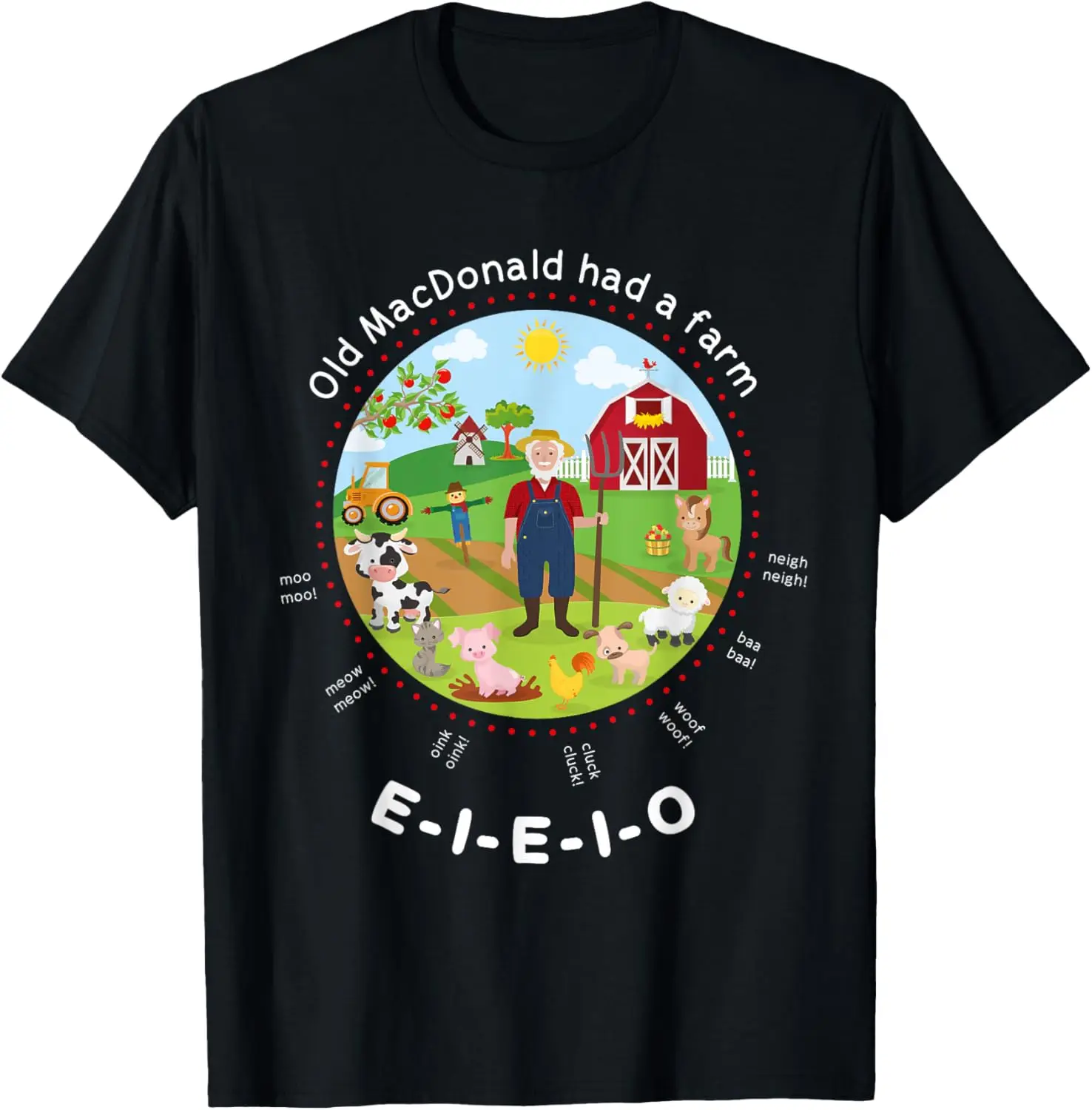 Old MacDonald had a farm English Nursery Rhyme Theme T-Shirt T-Shirt