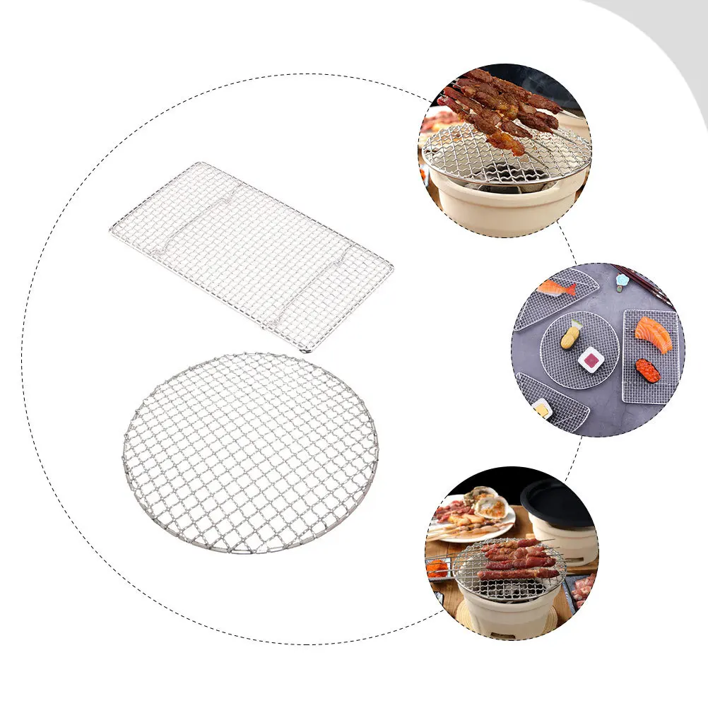 

2Pcs Bbq Grill Mesh Non Stick Heat Resistant Barbecue Net Outdoor Camping Grill Burner Replacement Multi Purpose Bbq Accessory
