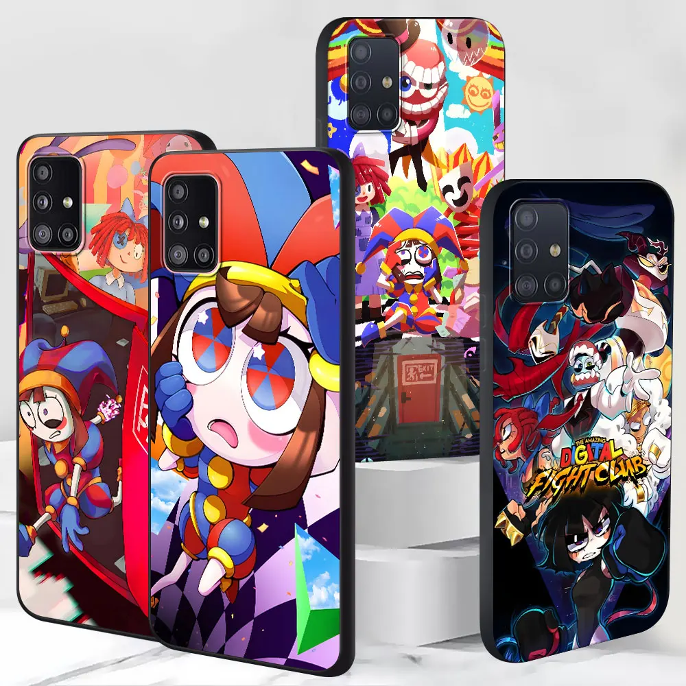 Pomni Amazing Digital Circus Case for Samsung Galaxy S23 S10e S10 S21 FE S22 S9 S24 Ultra S20 Plus Soft Black TPU Phone Cover