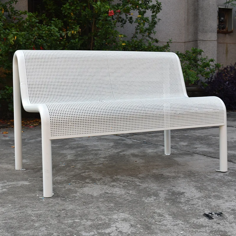 

Outdoor park chair metal waterproof, courtyard double leisure back chair, steel wrought iron bench