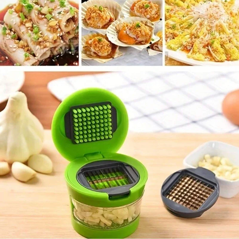 1PC Stainless Steel Garlic Press Multifunctional Manual Vegetable Mincer Slicer Dicer Grater Chopper for Kitchen Vegetable Fruit