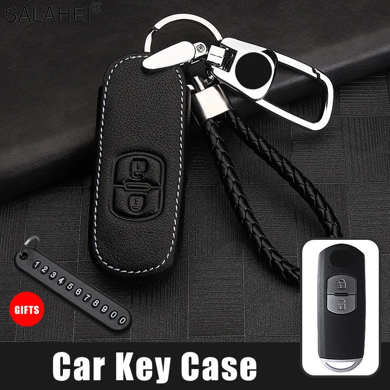 Car Key Case Cover Shell For Mazda 2 3 6 Atenza Axela Demio CX-5 CX5 CX-3 CX7 CX-9 2015 2016 2017 2018 2019 Accessories Keychain