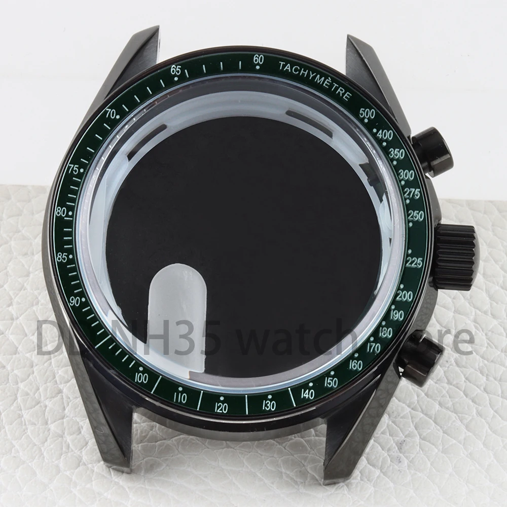 

Black 40mm VK63 Watch Case Solid 316L Stainless Steel for Chronograph VK63 VK64 Movement 32.5mm Dial 100 Meters Waterproof Case