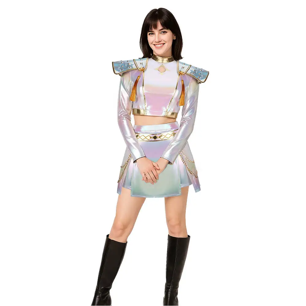 

Movie Zoey Stage Cosplay Costume Anime Pop Singer Women's Roleplay Demon Hunters What Is Sounds White Performance Dance Outfit