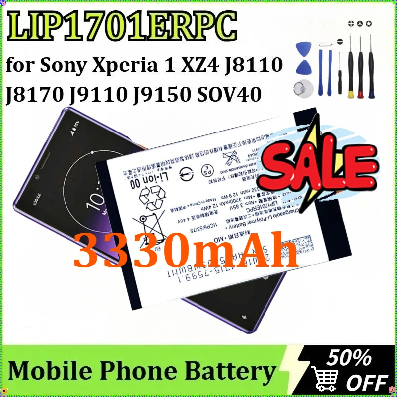 

For Sony Xperia 1 XZ4 J8110 J8170 J9110 J9150 SOV40 New LIP1701ERPC Battery Mobile Phone High Quality Battery 3330mAh + Tools