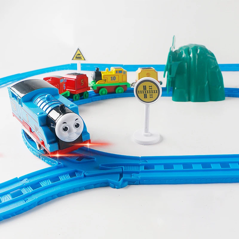 Thomas The Tank Engine And Friends Anime Kawaii Puzzle Electric Light Music Thomas Train Track Toy Magnetic Kid Christmas Gift