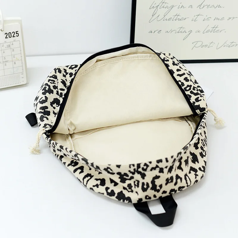 Mochila con estampado de leopardo para mujer, mochila escolar a la moda para estudiante, mochila de gran capacidad para chica