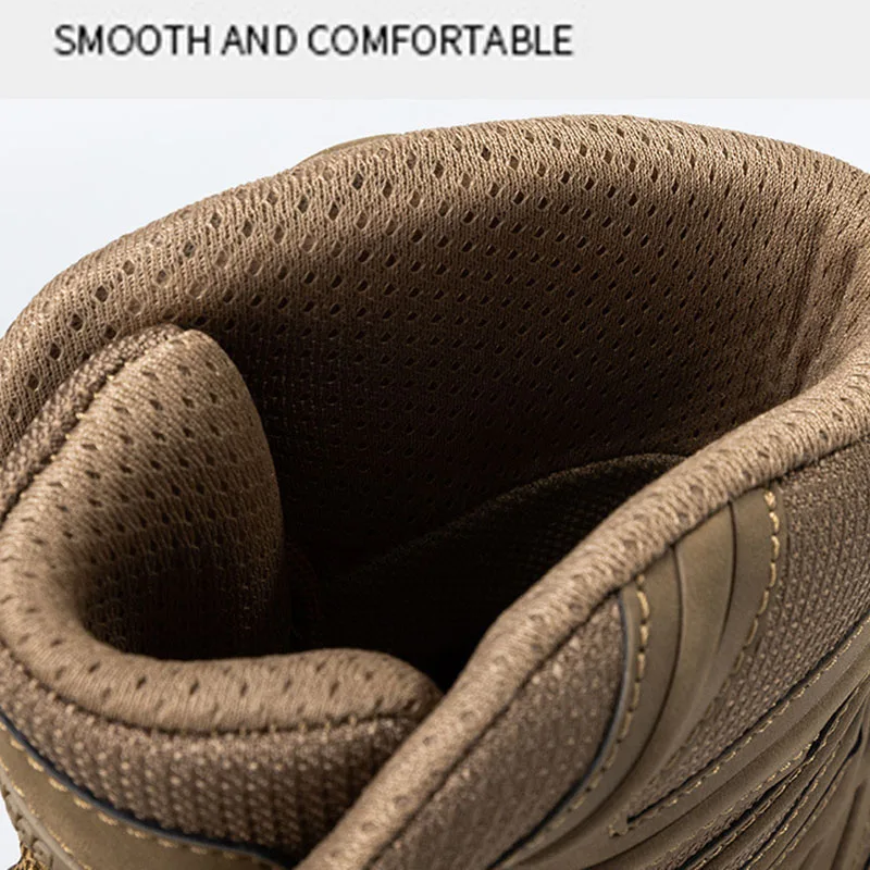 Outdoor Military Hiking Shoes Men\'s High Top Desert Boots Men Tactical Boots Durable Training Shoes Sports Climbing Ankle Boots