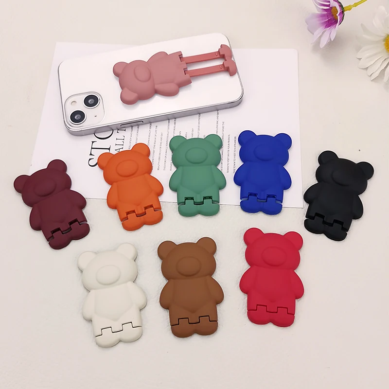 

Cute Bear Retractable Retractable Folding Phone Shell Lazy Portable Desktop Support Frame Mobile Phone Buckle Telescopic Bracket