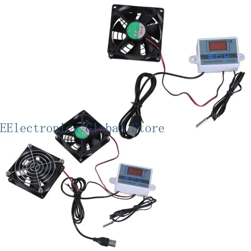 

462B 80 мм USB -питание тихий шкафы охлаждающий вентилятор с регулируемым управлением термостатом для Avcabinets Pet Kennels