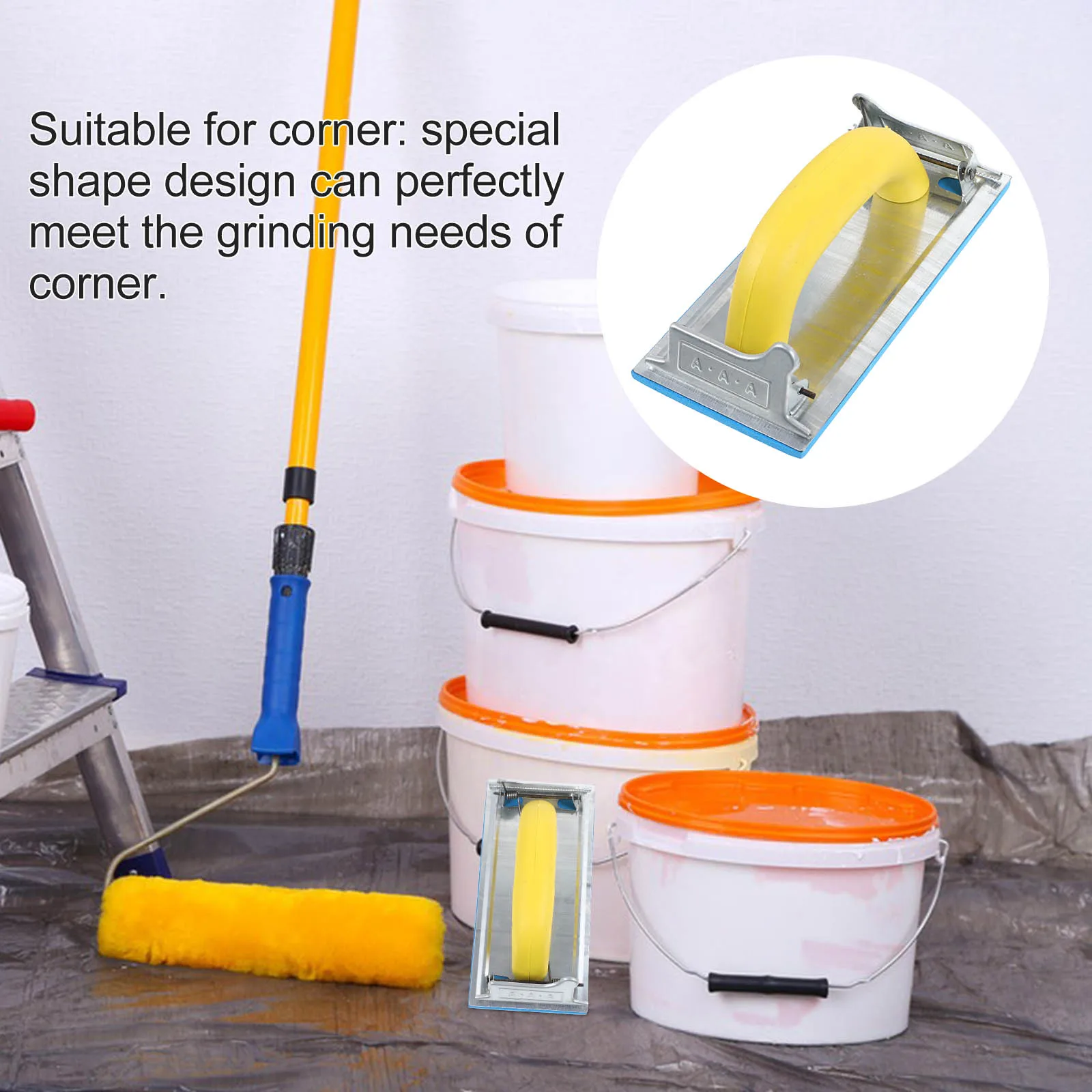 

Self Adhesive S paper Holder Drywall Woodworking Tool Manual Polishing Rack Grinding Lightweight Ergonomic H Non