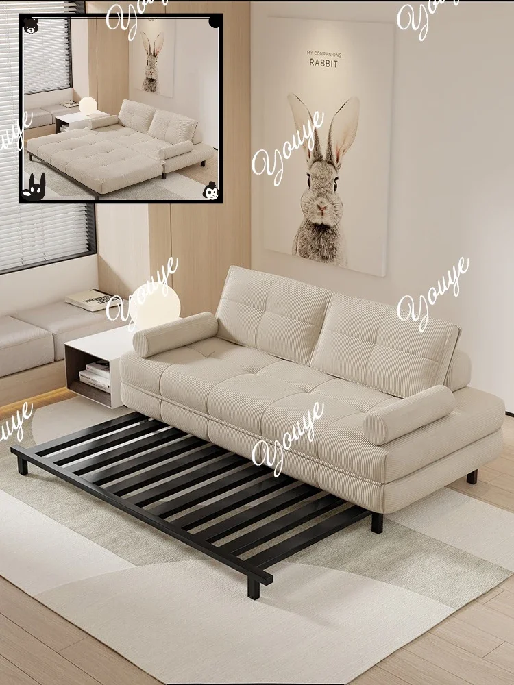 

C49 Кремовый стиль для учебы Многофункциональный двуспальный диван, складной диван-кровать для гостиной, встроенный вельветовый тканевый диван двойного назначения