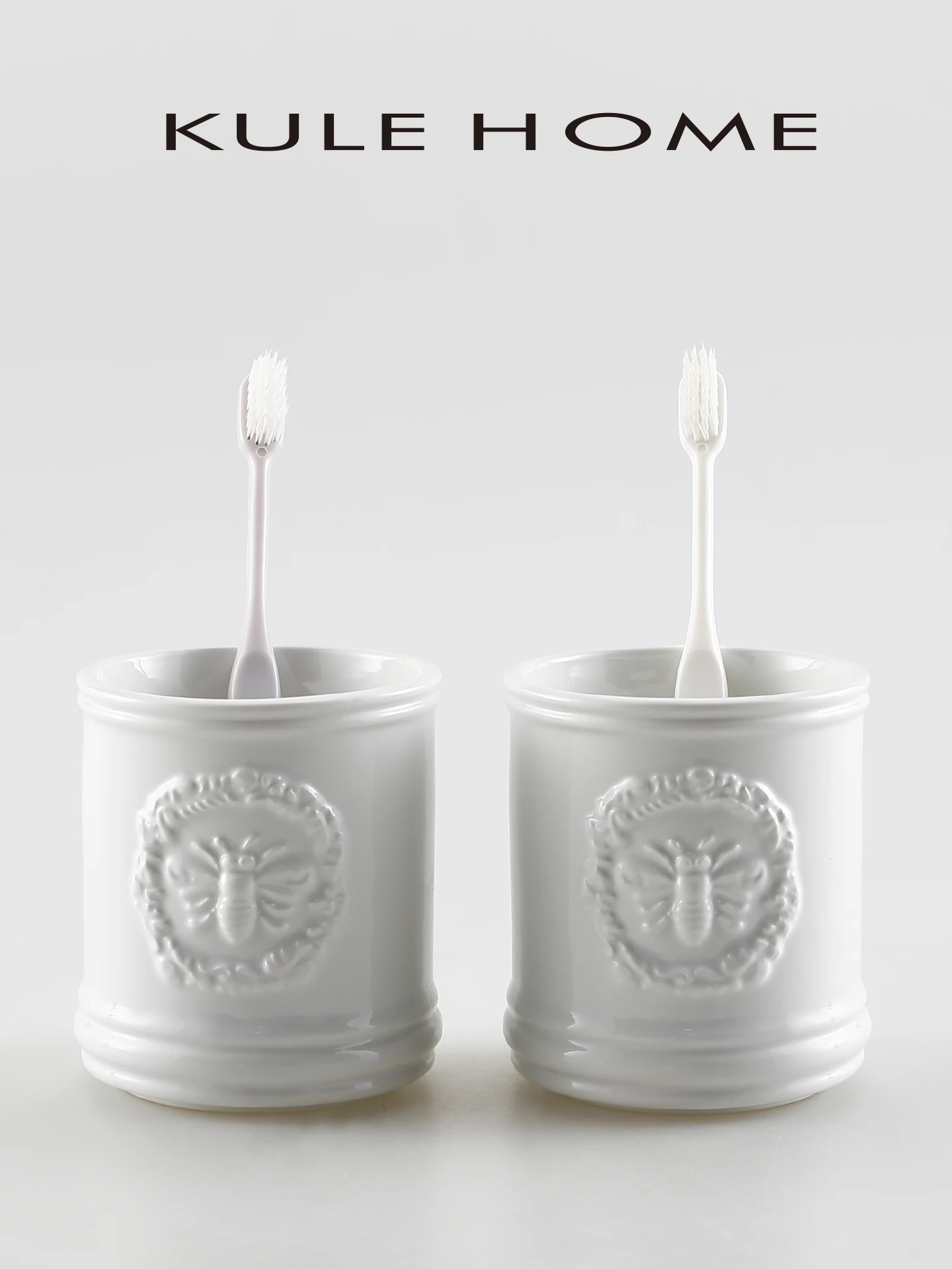 

KULE HOME Набор аксессуаров для ванной комнаты: креативные стаканы для зубных щеток и держатели для зубной пасты для дома, отелей и гостевых домов