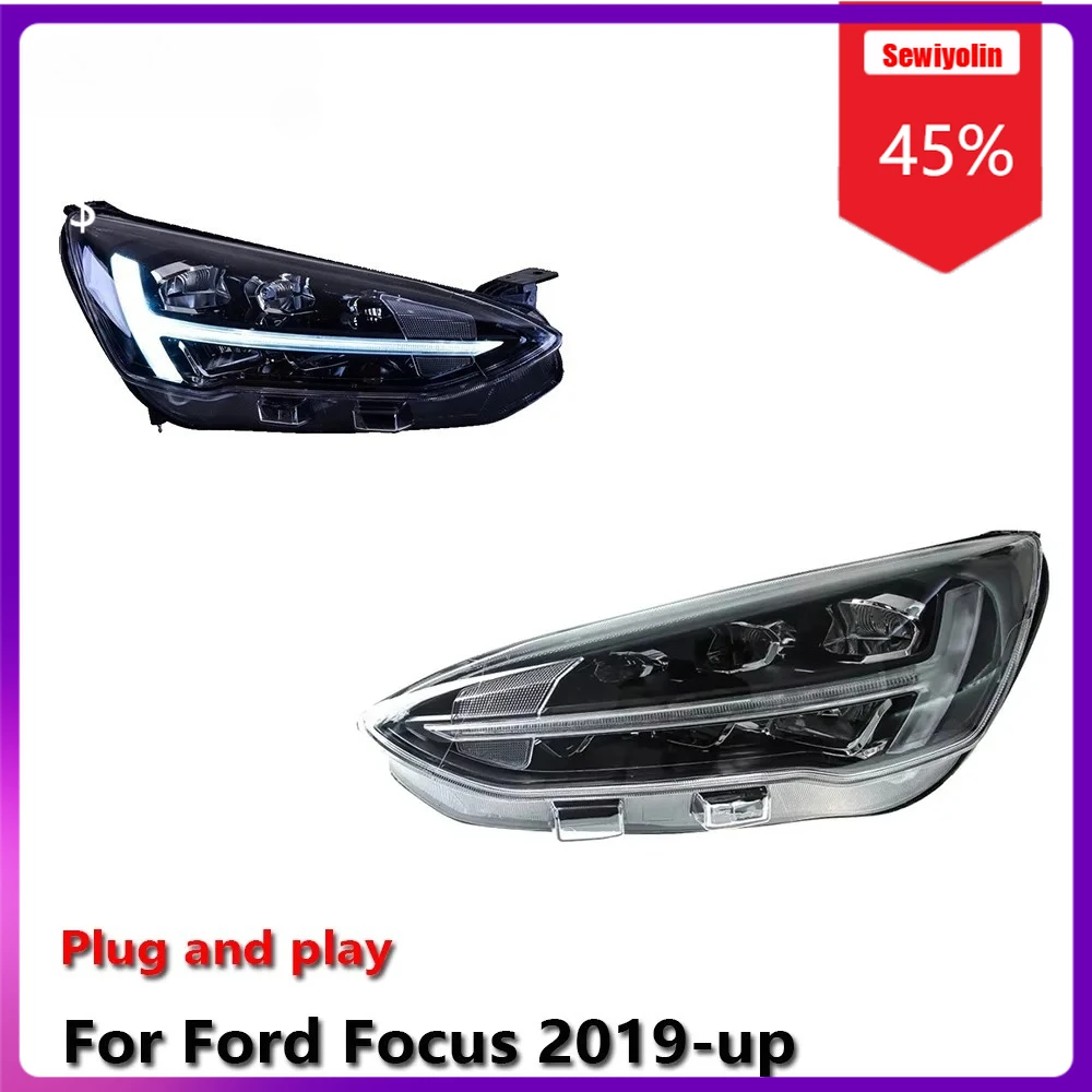 

Sewiyolin Car LED Lamp Headlight Assemblies For Ford Focus 2019-up Fog DRL Brake Turn Signal Lamp