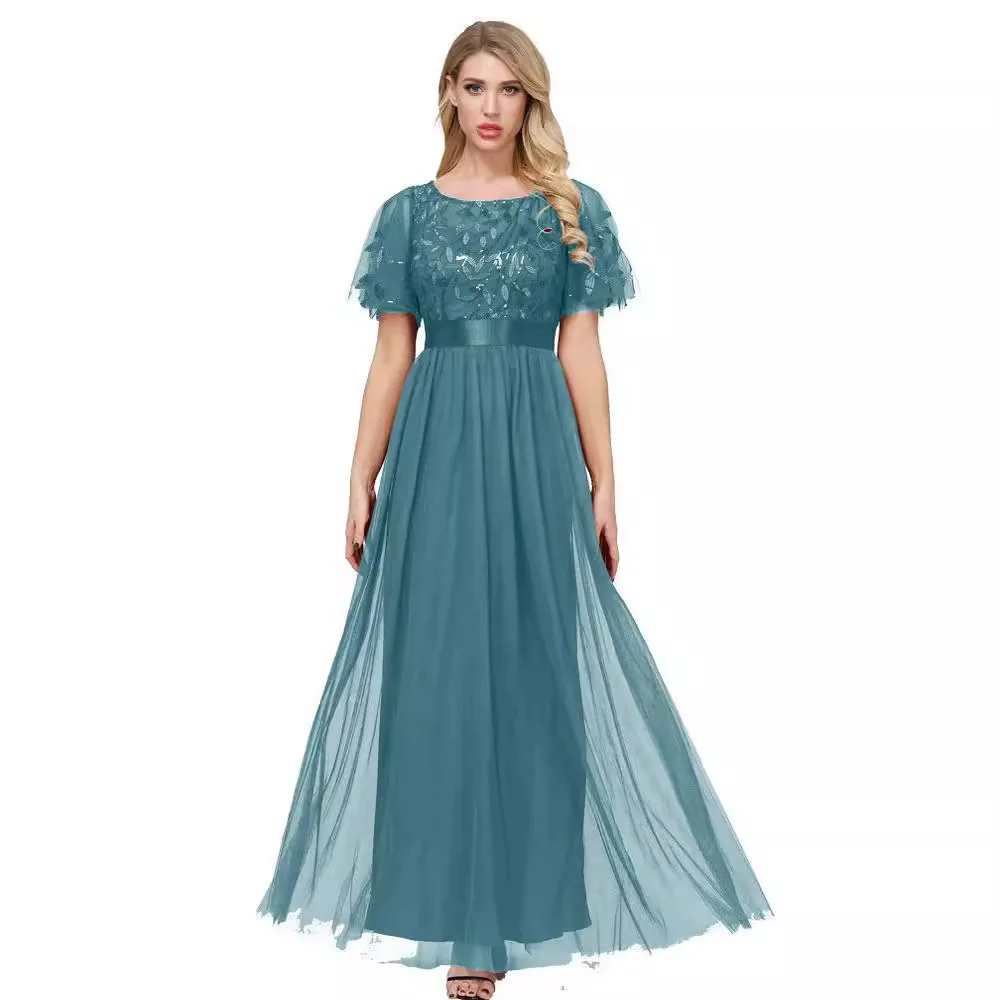Ele Avondjurk Dames Ronde Ne Ort Sve Mid Taille Elastische Taille Me Rok Par Dr Lente Herfst Quali Sle