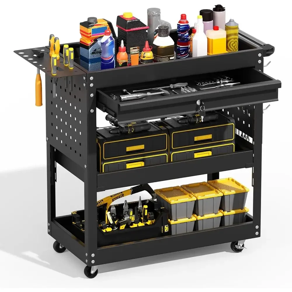 3-Drawer Rolling Tool Chest with Industrial Design