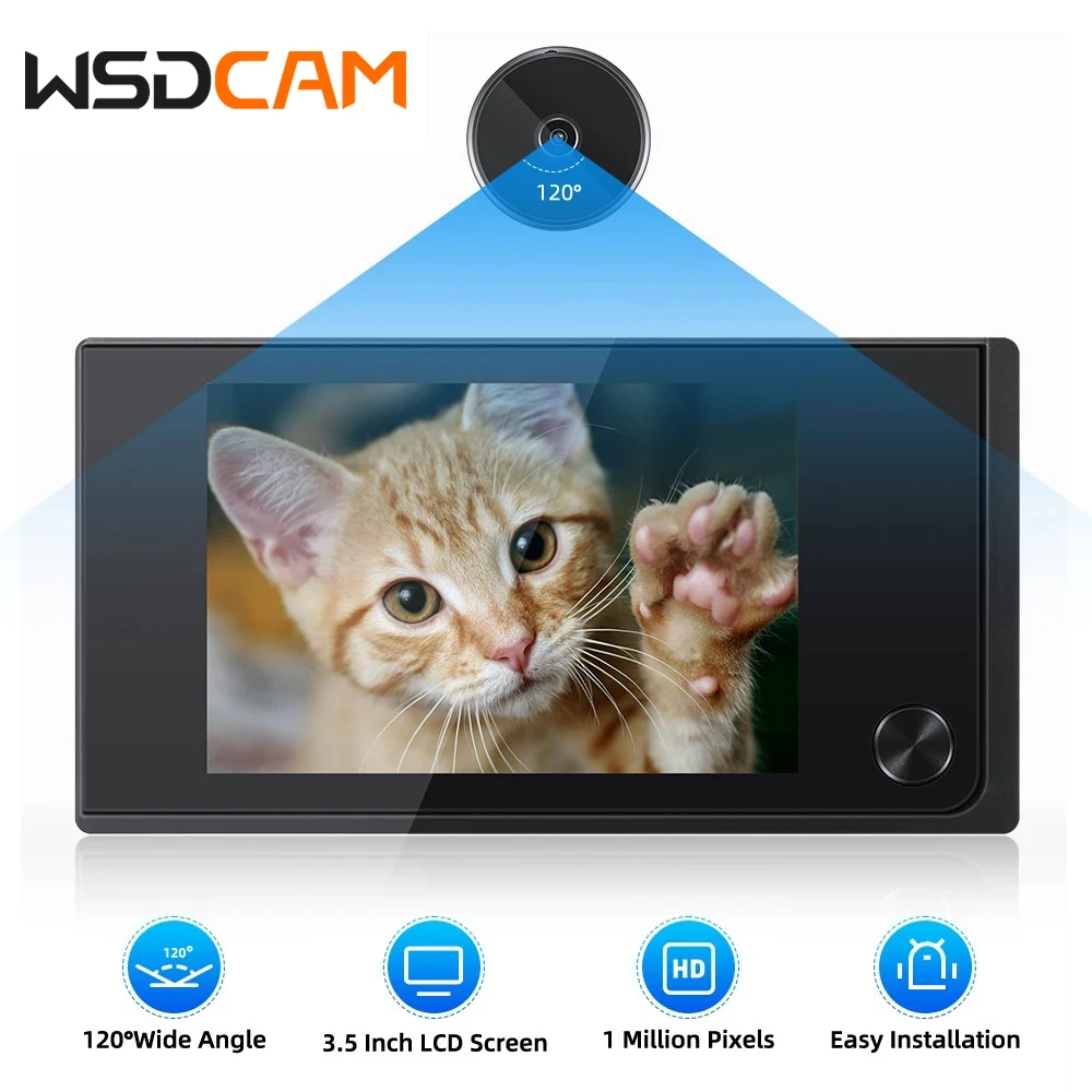 

WSDCAM 3.5Inch LCD Display Video Doorbell 120 Degree Peephole Viewer Home Digital Security Camera Outdoor Monitor