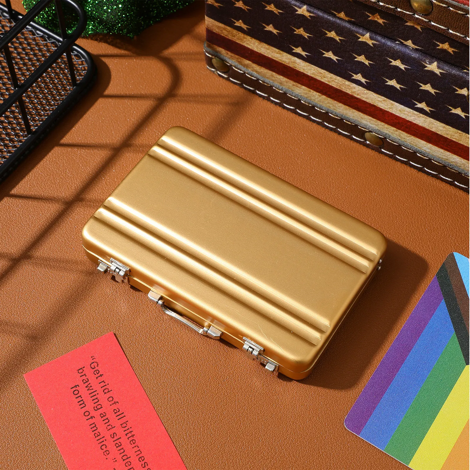 Business Cards Box Aluminum Me - Card Index Box ulasan dan harga