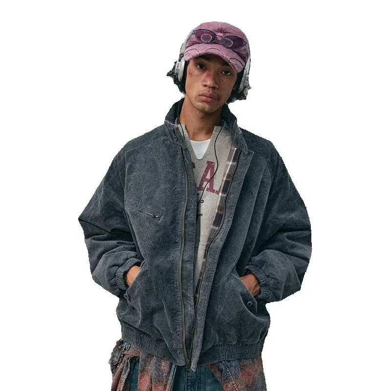 

NOTHOMME Monterest Harrington Jacket Vintage Washed Corduroy Relaxed Fit Stand Collar Men's Casual Autumn Winter Streetwear