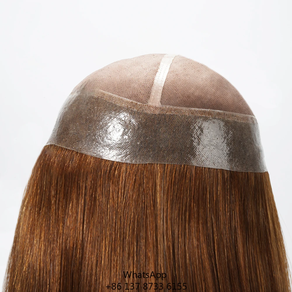 

High Quality Luxury Human Hair Wig For Women Customizable Mono Base With Natural Colors Hides Thinning Hair