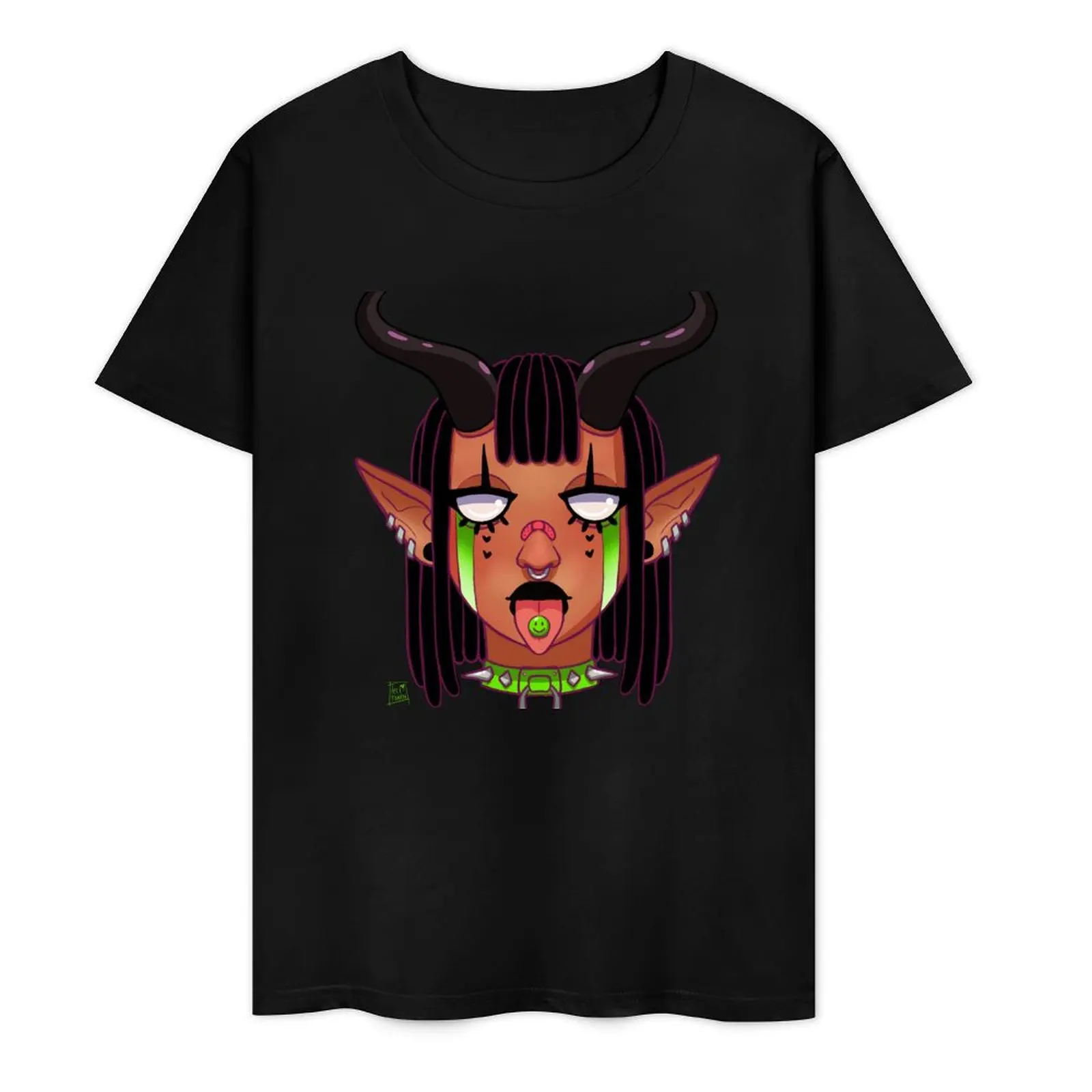 Demon Girl With Clown Makeup T-Shirt blue archive plus size clothes rapper graphic tees vintage graphic tee vintage t shirt men