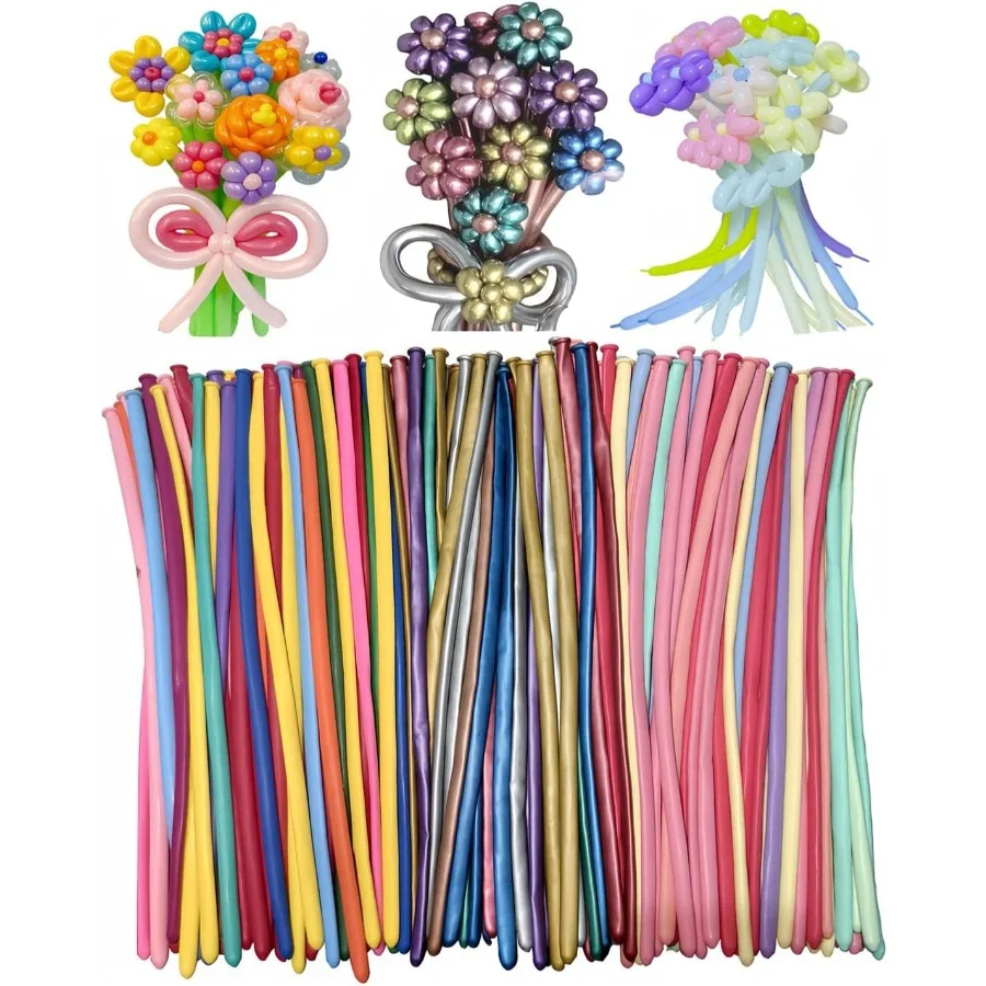 

1000 Pcs 260 Balloons with 3 Materials Including 600 Pcs Matte 200 Pcs Metallic and 200 Pcs Pastel Long Balloons Ideal for Crea