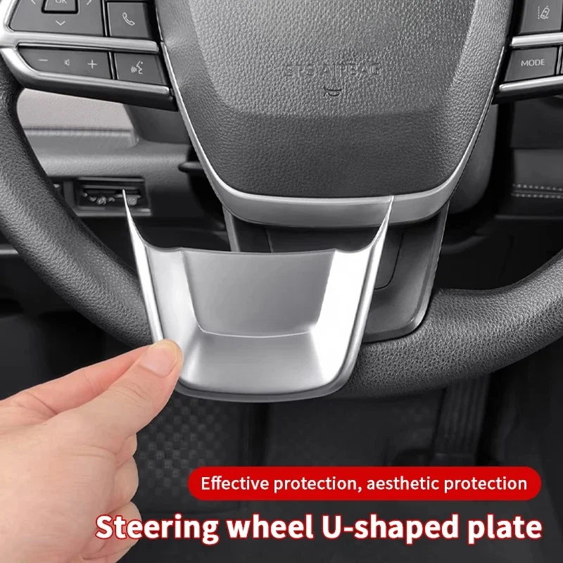 Steering Wheel U-shaped Sequins Decorative Trims ABS Steering Wheel Bottom Sequin For Toyota Highlander Crown Kluger Sienna Gra