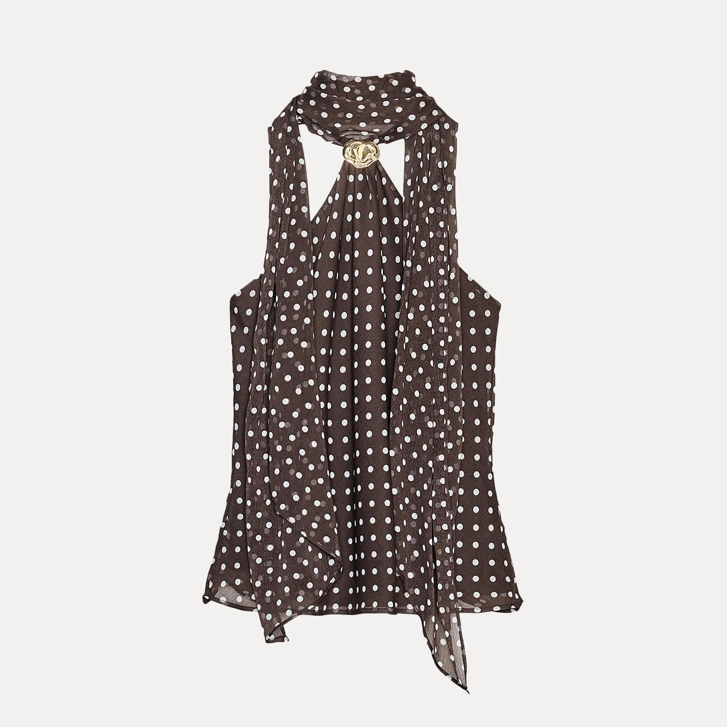 Z 여성용 패션 물방울 무늬 칼라 탑 트렌디 유럽 스타일 아우터웨어 레귤러 길이 슬림 조끼 가을 시즌용