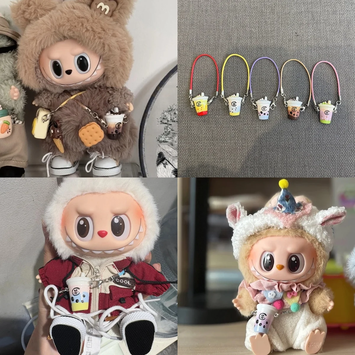 

Labubu Accessories Pendant for Doll house dollhouse Mini Simulation Milk tea Cup For Ropa Labubu Doll Accessories Pendant