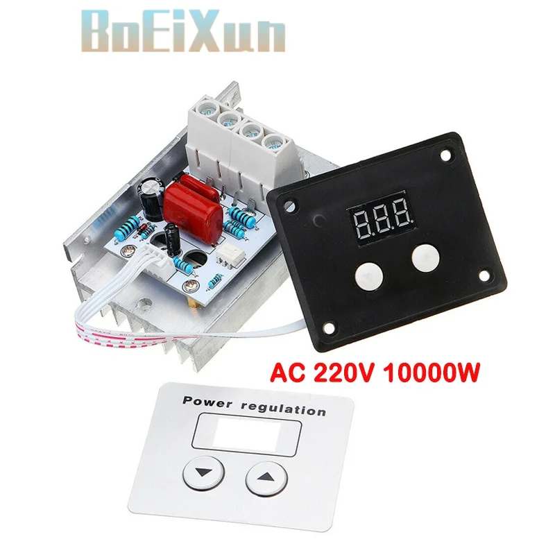 

SCR Digital Control AC 220V 10000W Electronic Voltage Regulator Speed Control Dimmer Thermostat + Digital Meters Power Supply