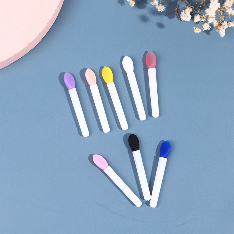 Bálsamos de silicona para labios, 10 piezas, brocha para máscara de labios con embalaje de EVA, polvo, lápiz labial, brochas de maquillaje cosméticas