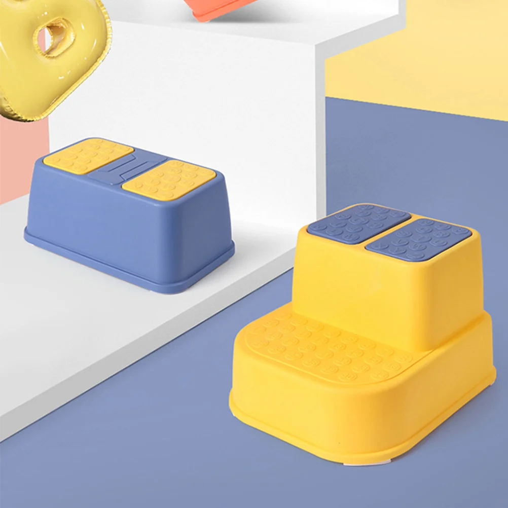 

Plastic Stool Kids Step Footstool Non slip Children Stools Beautiful Color Cartoon Appearance Anti slip Stable Protects Child