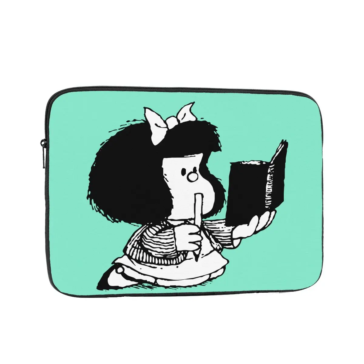 Funda a prueba de golpes de 10, 12, 13, 15 y 17 pulgadas para hombres y mujeres, Mafalda, leyendo su libro, funda para portátil, funda para portátil de dibujos animados Kawaii