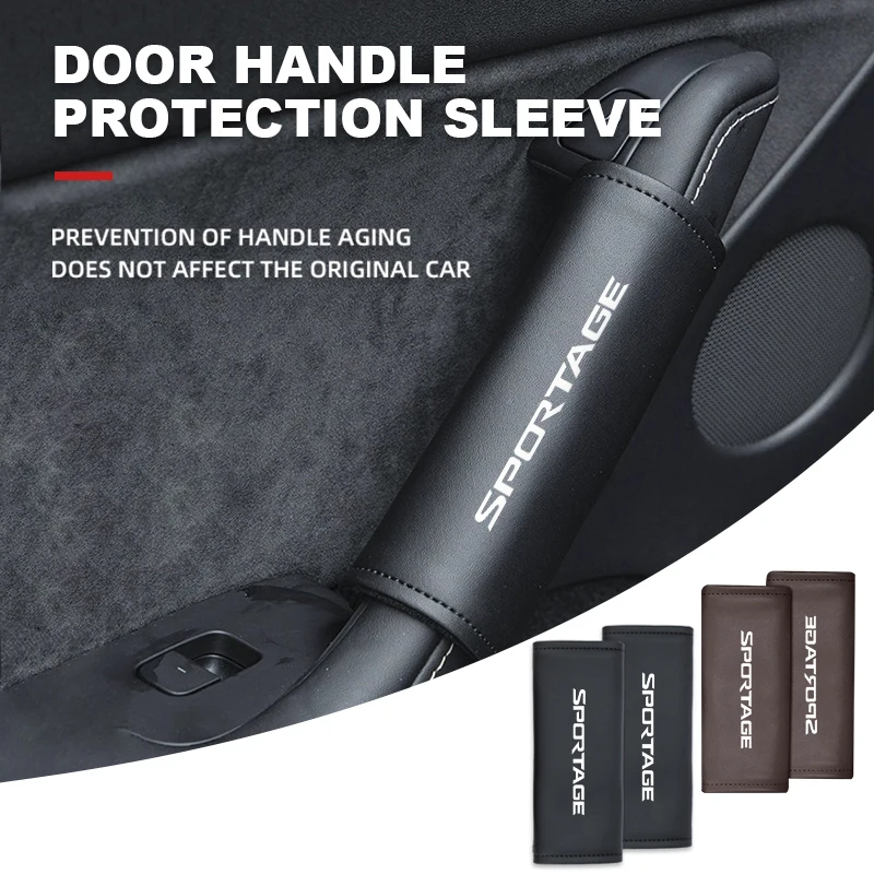 Car Logo Door Handle Armrest Protective Cover Emblem Interior Accessories For KIA Sportage Rio Ceed Niro Soul Stonic Proceed