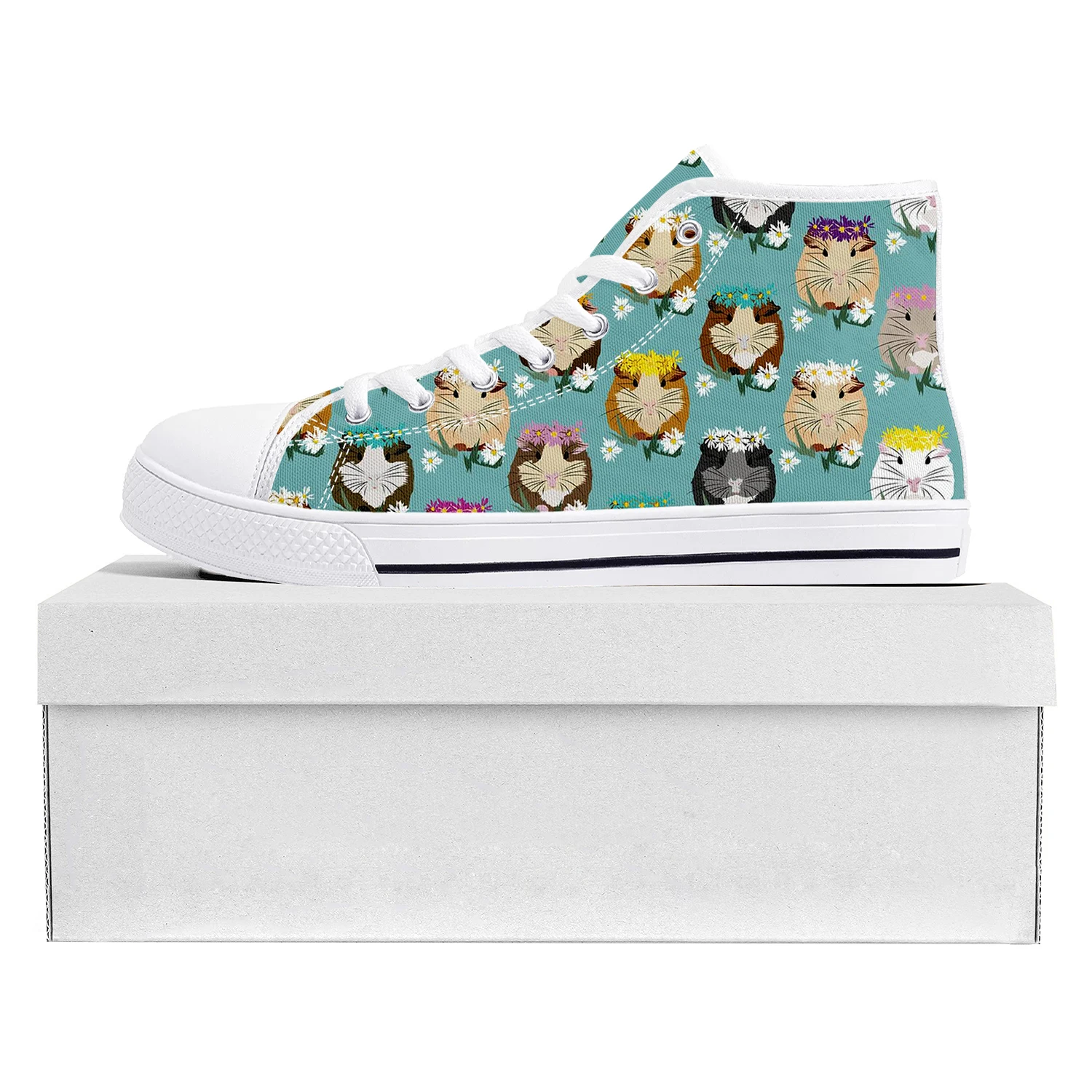 

Cute Cartoon Guinea Pig High Top High Quality Sneakers Mens Womens Teenager Canvas Sneaker Casual Couple Shoes Custom Made Shoe