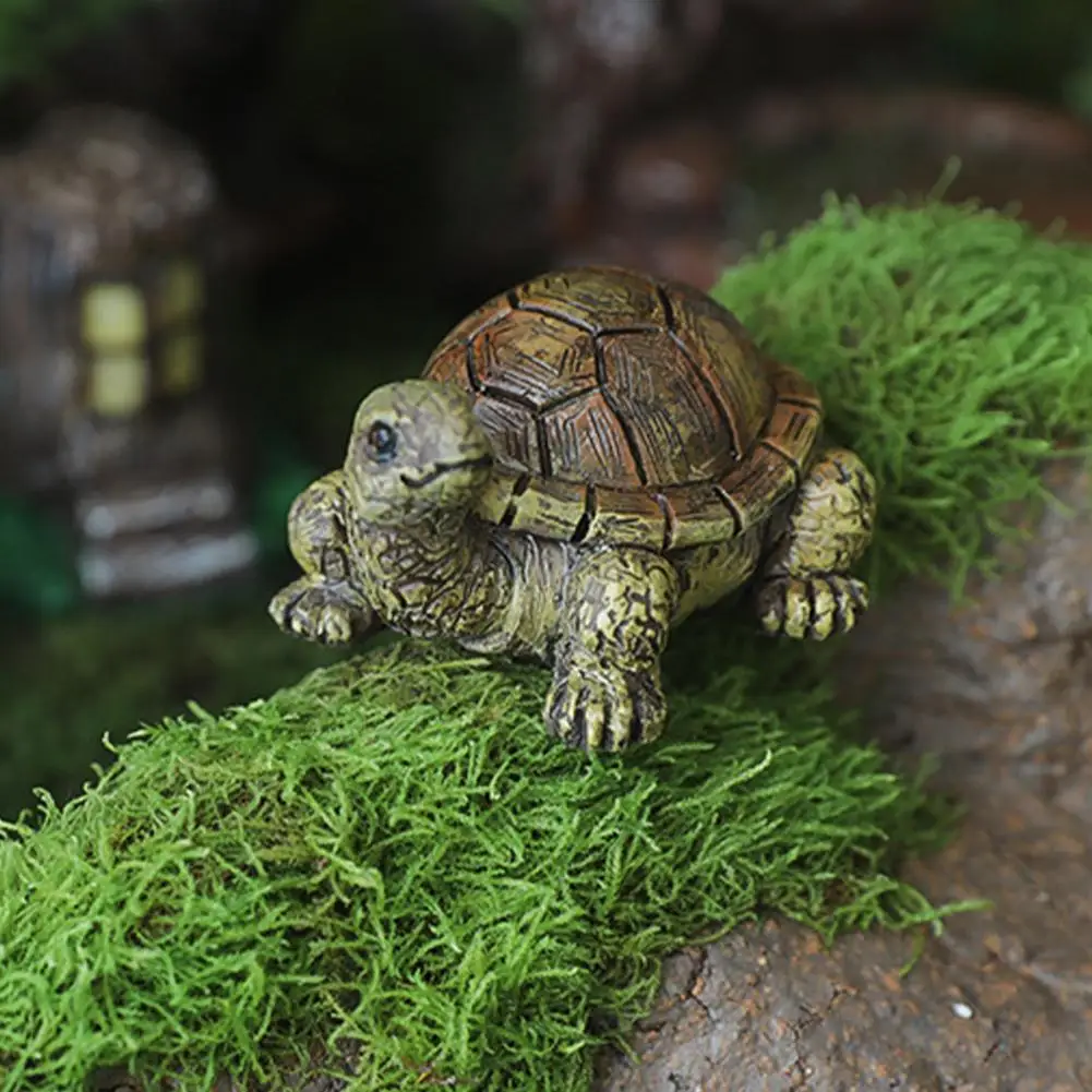 Micro Landscape Turtle Ornaments Waterproof Resin Decorations Waterproof Resin Turtle Figurines Realistic Miniature for Fish