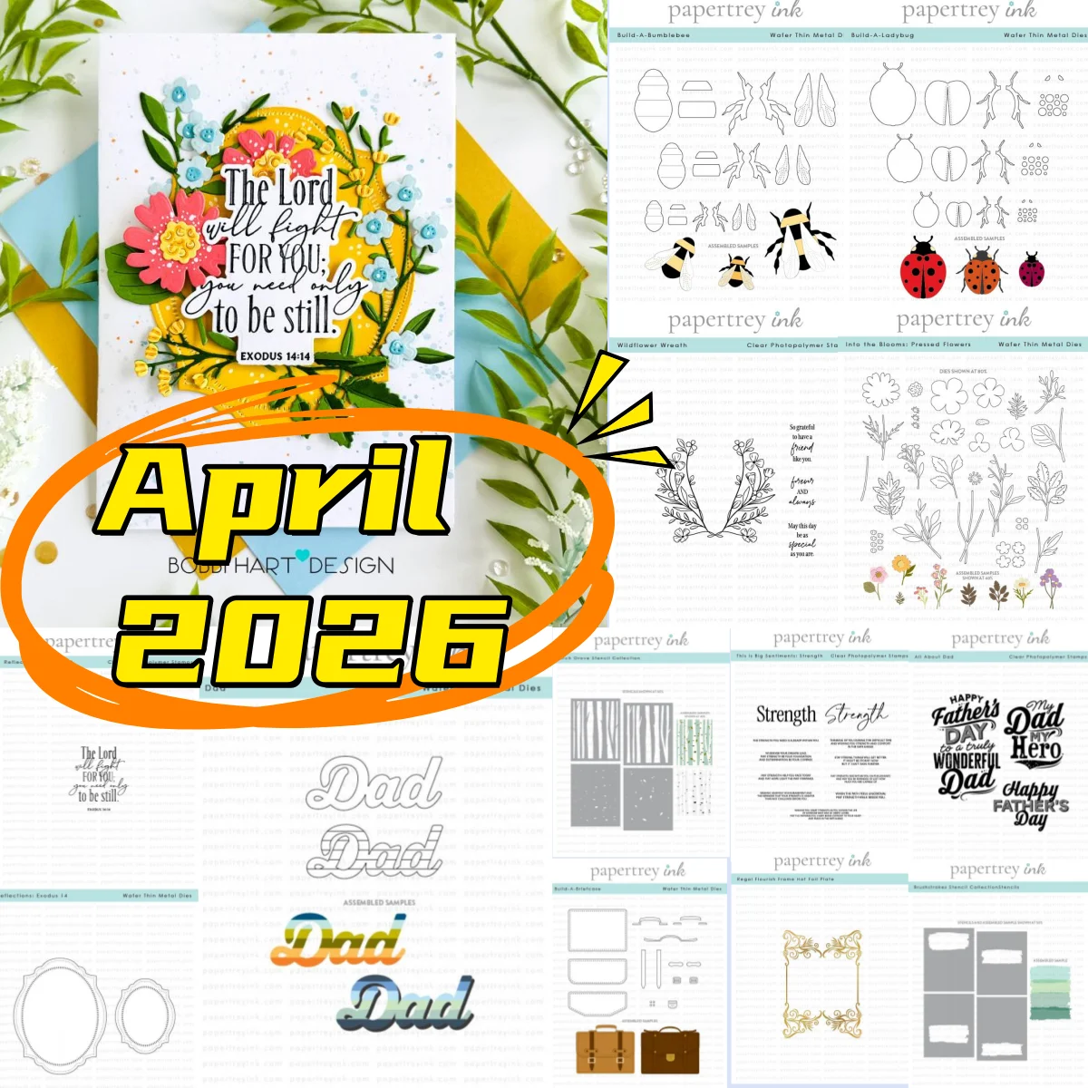 Bumblebee Wreath Briefcase Metal Cutting Dies Clear Stamps Stencil Hot Foil for DIY Making Gift Card Scrapbook Fathers Day 2026