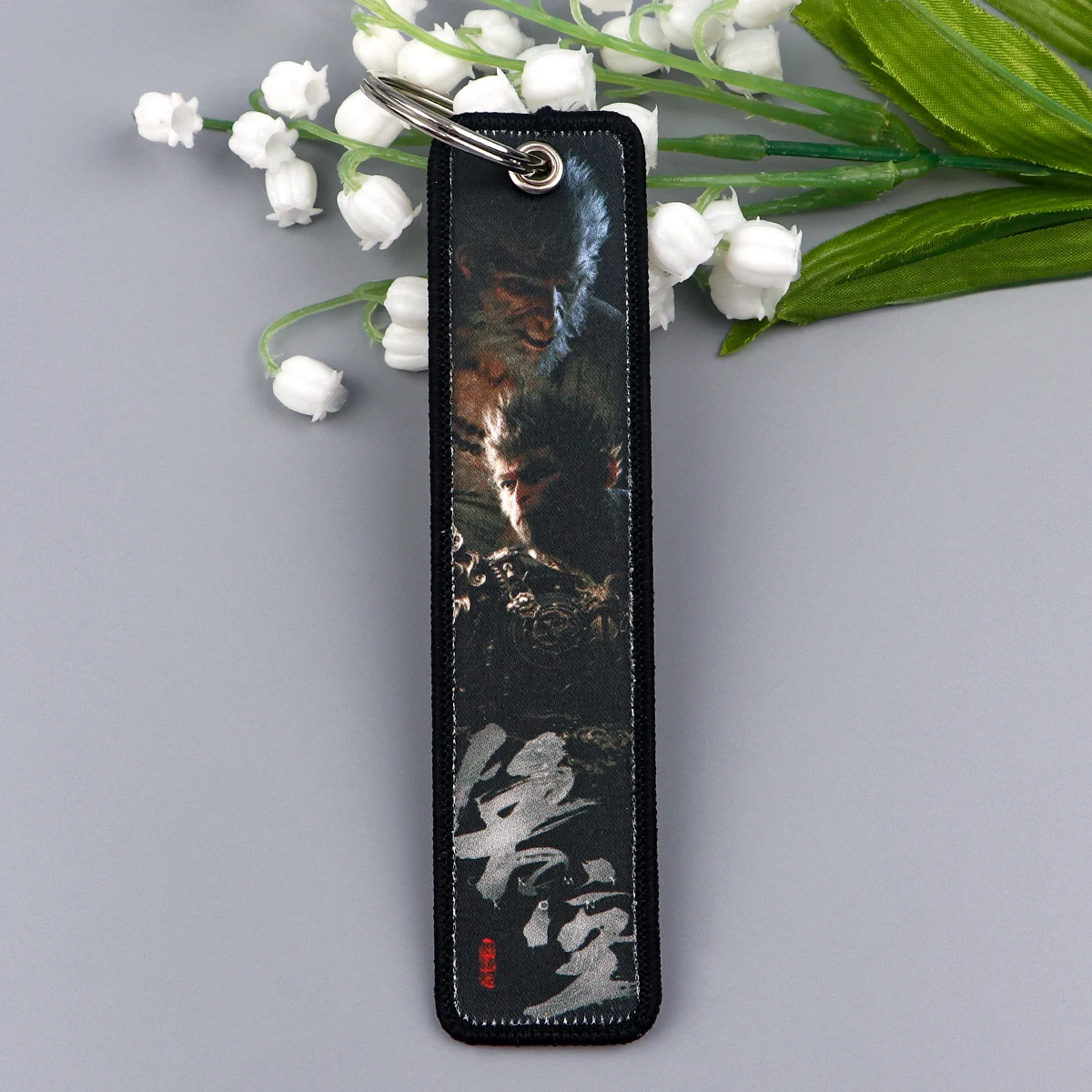 Черный миф Wukong, кольцо для ключей с вышивкой, бирка для багажа, авиационные брелоки для автомобиля, аксессуар, подвеска для подарка