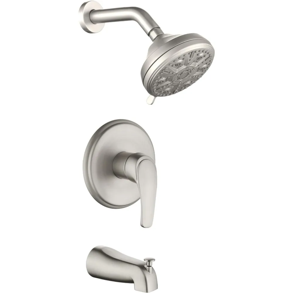 

Tub Shower Faucet Combo with Integrated Spout and Shower System, Including Shower Valve and Trim Kit