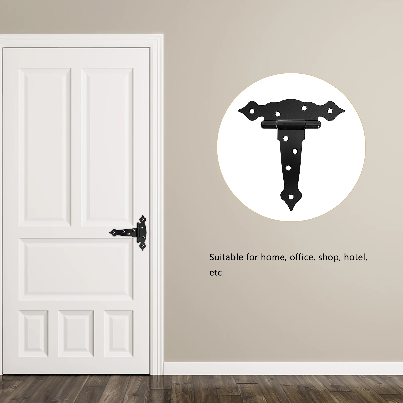 

T Shaped Door Heavy Duty Black Iron for Barn Doors Fences Farm Gates Wooden Door T shaped Butt Hinges Furniture Hinges Hardware