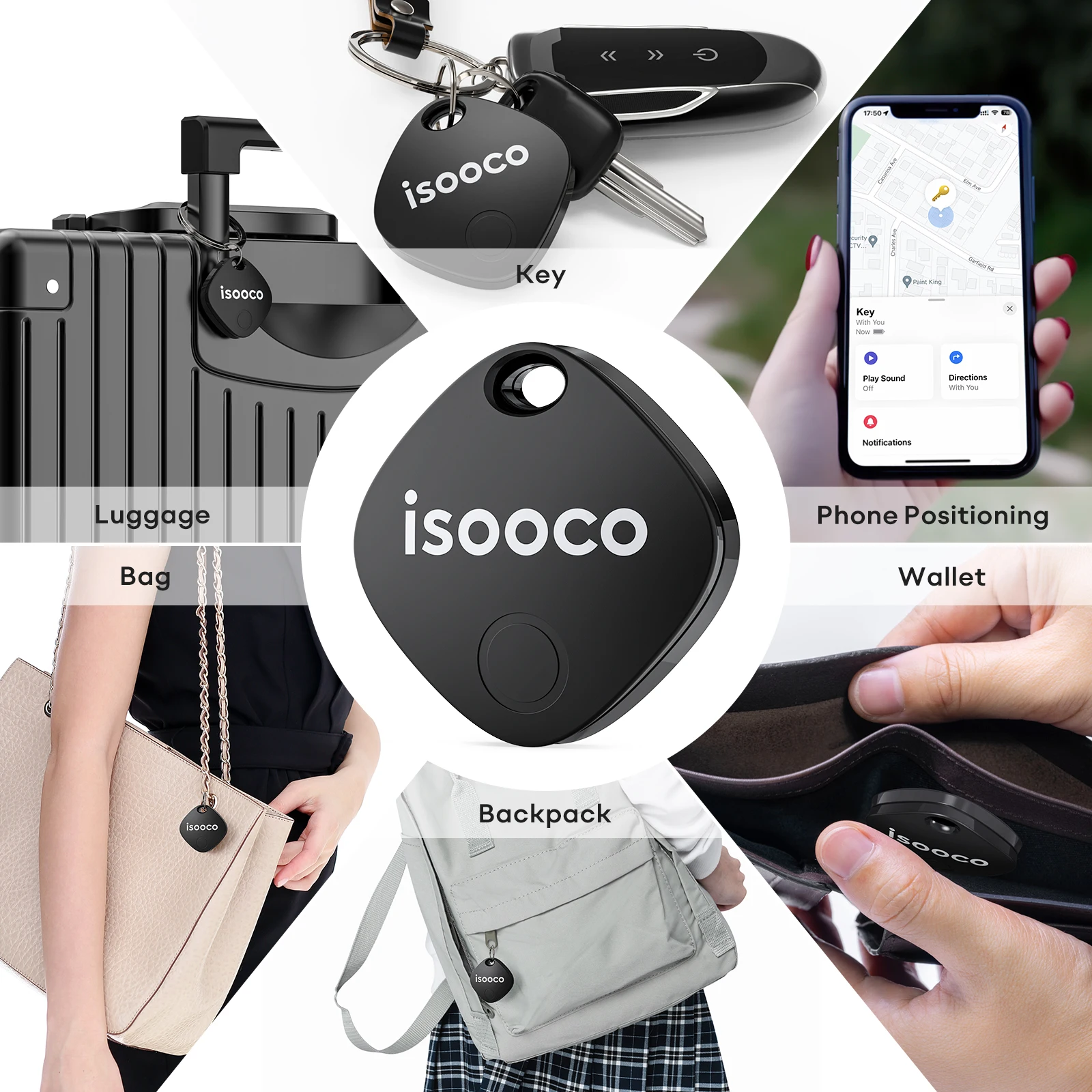 Mini GPS Tracker Smart Tag Compatible with iOS Find My APP Global Locator Anti-lost Finder for Car Pet Keys Wallet Suitcase iTag