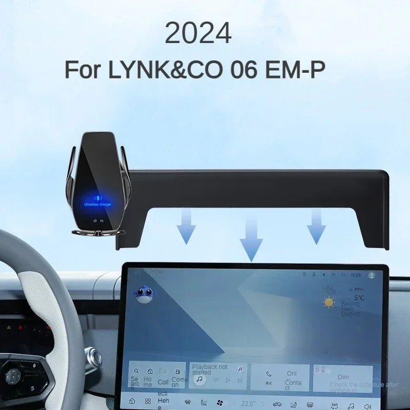 

2024 для LYNK & CO LYNKCO LYNK CO 06 EM-P автомобильный экран держатель телефона Беспроводное зарядное устройство навигация Внутренний размер 14,6 дюйма