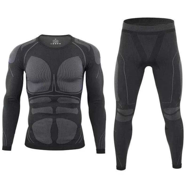 New Outdoor Sports Function Compression Thermal Underwear Set Field Skiing Moisture Wicking Men's Fitness Underwear