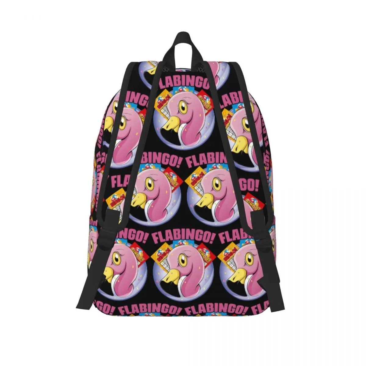 Funny Flabingo 플라밍고 빙고 배낭 데이 팟 대용량 어린이 책가방 학교 가방 남성 여성을위한 어깨 가방